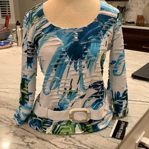 Frank Lyman Designer Belted Top Sz. 10 NWT